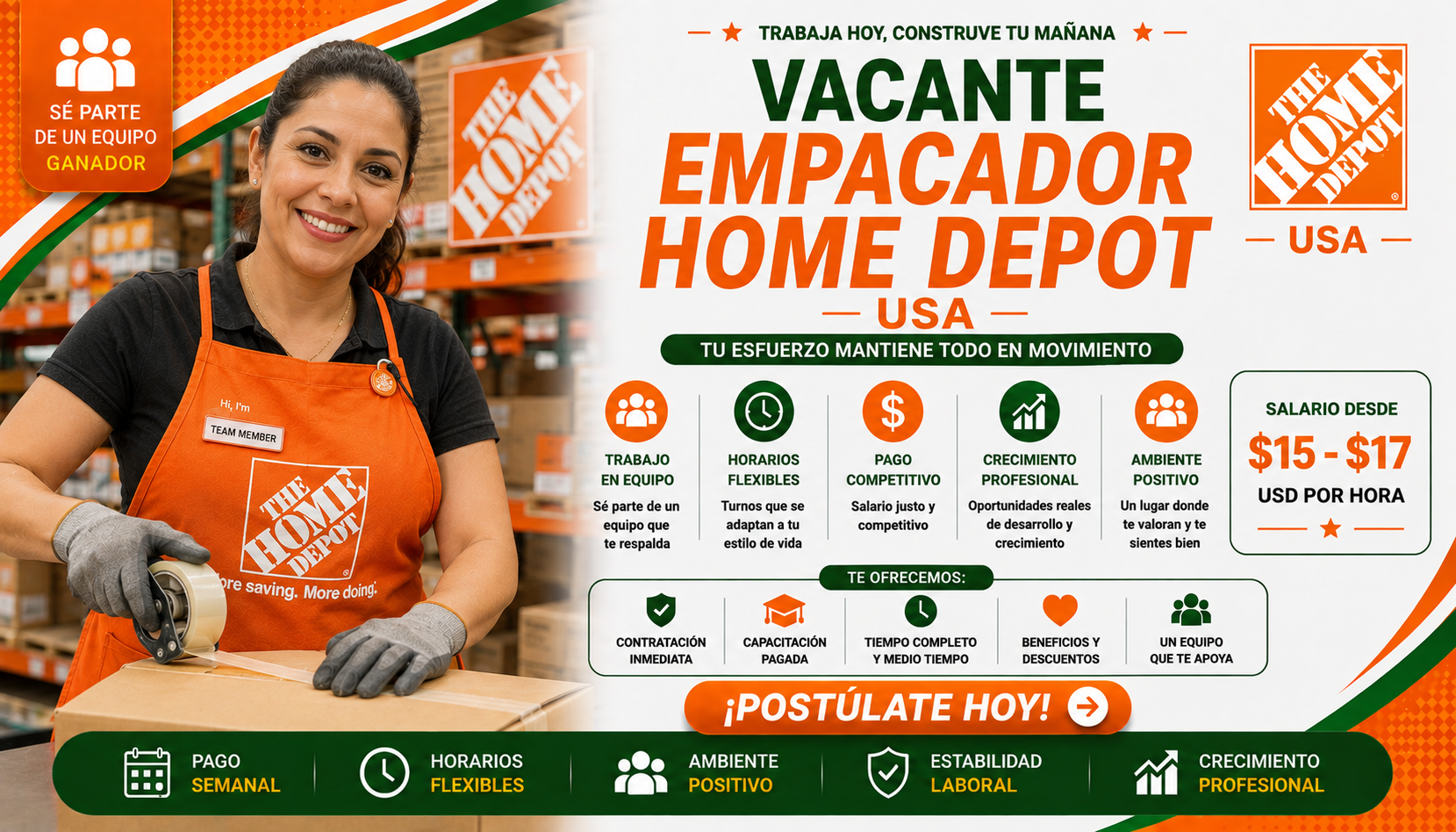Vacante Empacador Home Depot USA